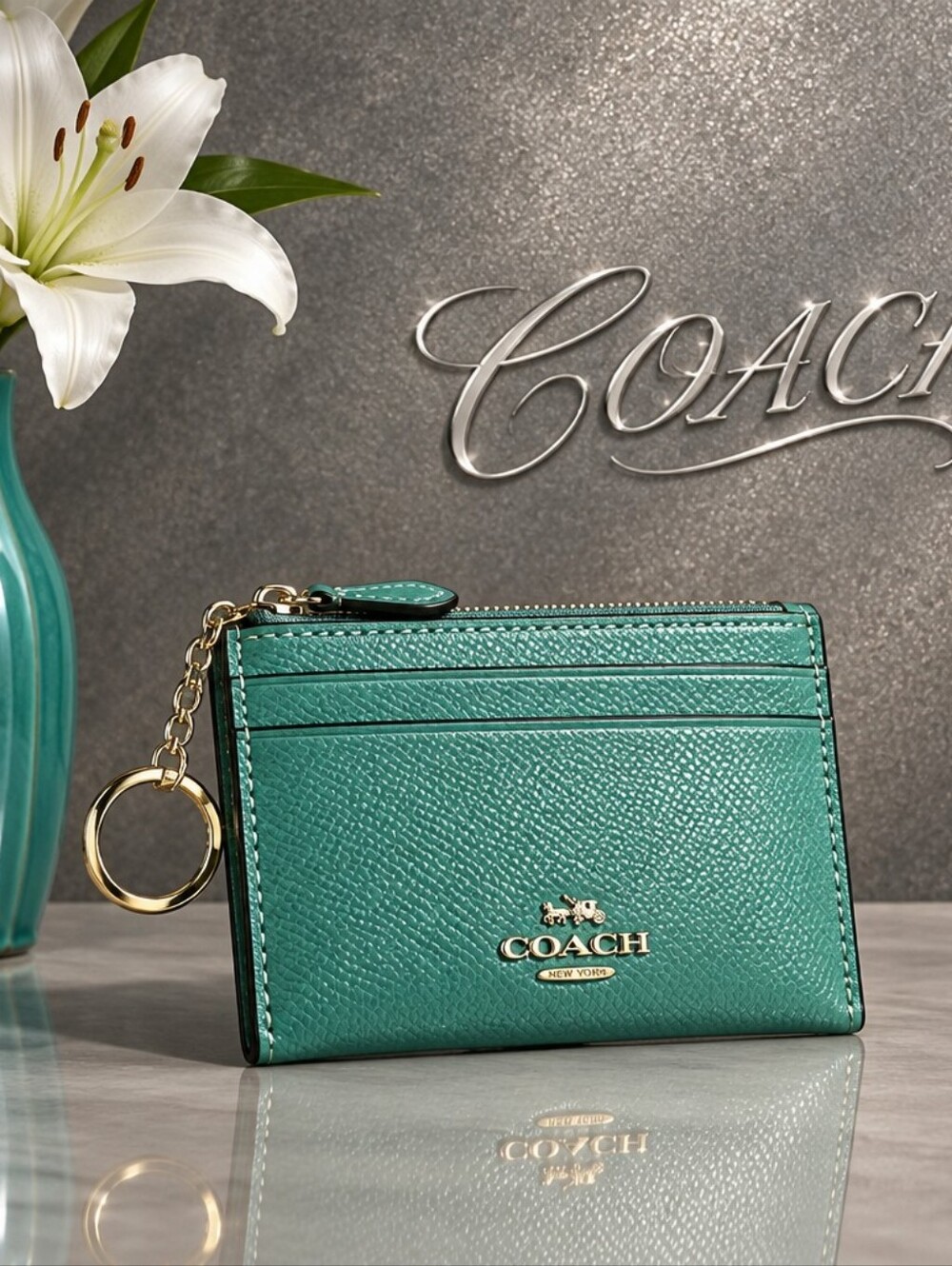 Coach Cardholder Teal